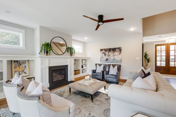 Family room of new home built by Richmond Hill Design-Build