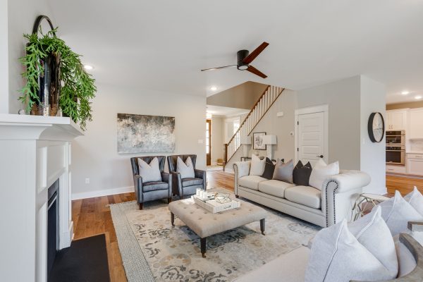 Family room of new home built by Richmond Hill Design-Build