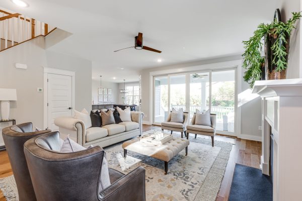 Family room of new home built by Richmond Hill Design-Build