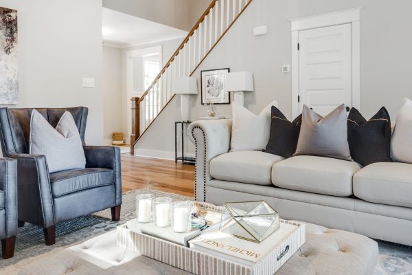 Family room of new home built by Richmond Hill Design-Build