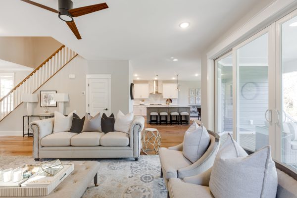 Family room of new home built by Richmond Hill Design-Build