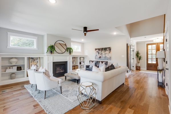 Family room of new home built by Richmond Hill Design-Build