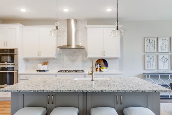 Beautiful island in kitchen of new home built by Richmond Hill Design-Build