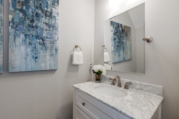 Powder room in new home built by Richmond Hill Design-Build