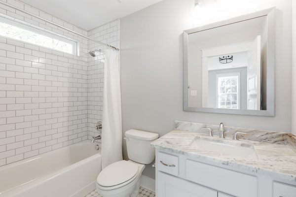 Guest bathroom in new home built by Richmond Hill Design-Build