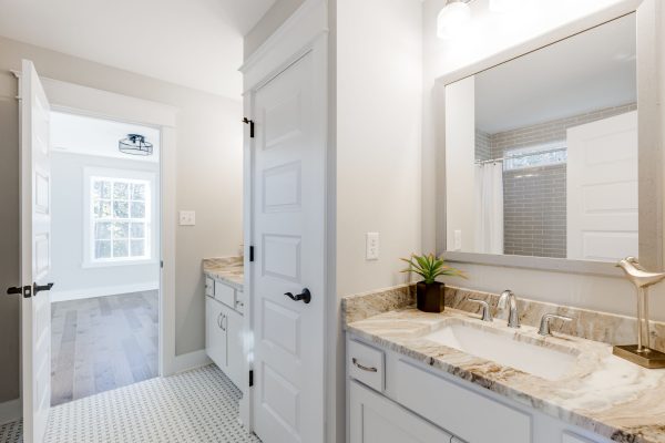 Jack and Jill bathroom in new home built by Richmond Hill Design-Build