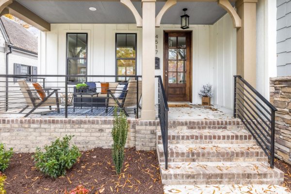 Front porch of new home by Richmond Hill Design-Build