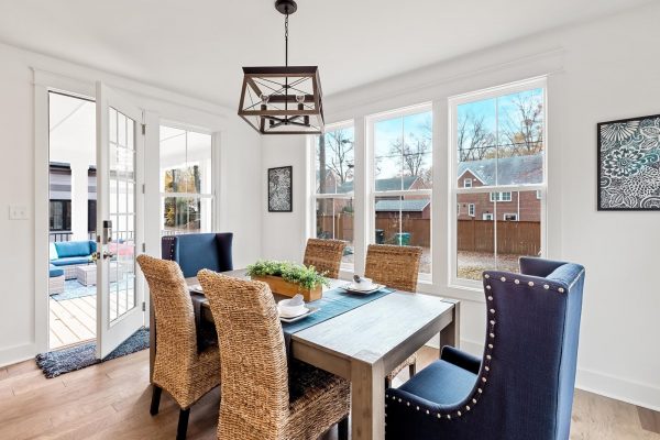 Dining area in new home by Richmond Hill Design-Build