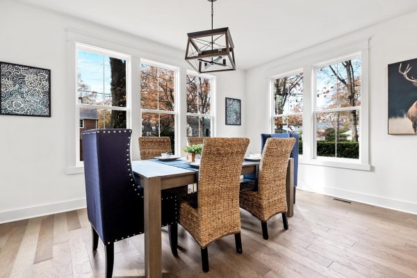 Dining area in new home by Richmond Hill Design-Build