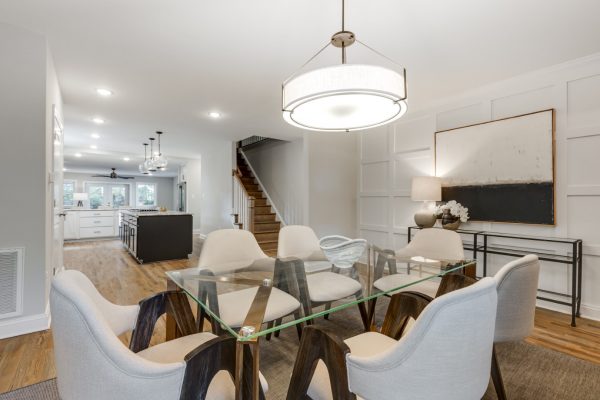 Dining area in renovated Tudor home by Richmond Hill Design-Build