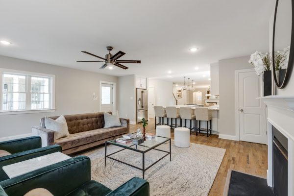 Family room in renovated home by Richmond Hill Design-Build