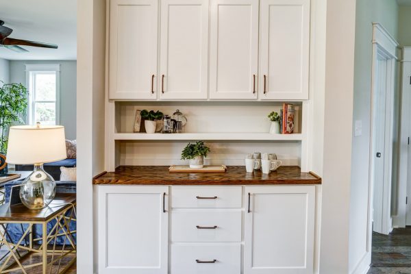 Built-ins in kitchen of new home built by Richmond Hill Design-Build