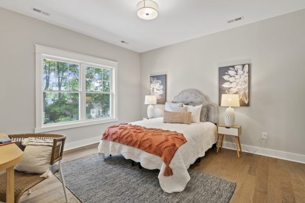 Secondary bedroom in new home by Richmond Hill Design-Build