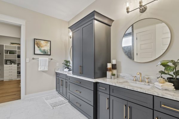 First floor primary bath in new home by Richmond Hill Design-Build