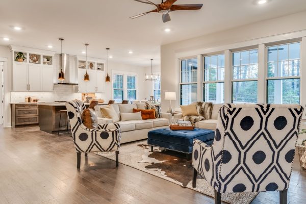 Family room of new home built by Richmond Hill Design-Build