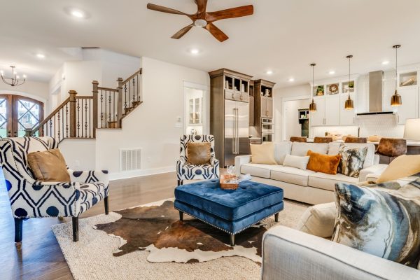 Family room of new home built by Richmond Hill Design-Build