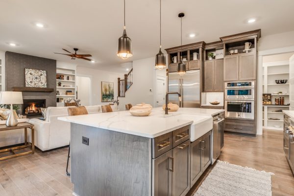 Island in kitchen of new home built by Richmond Hill Design-Build