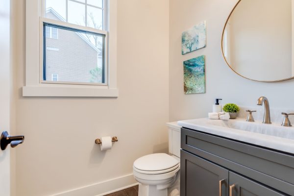 Powder room of new home built by Richmond Hill Design-Build