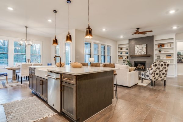 Island in kitchen of new home built by Richmond Hill Design-Build