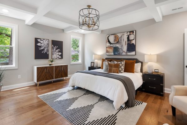 Primary bedroom of remodeled home by Richmond Hill Design-Build