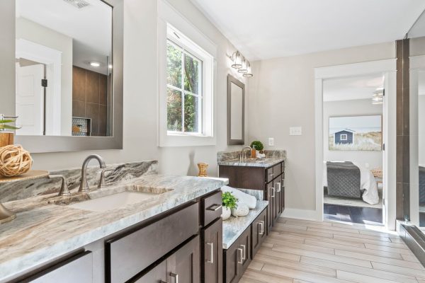 Primary bathroom of new build by Richmond Hill Design-Build