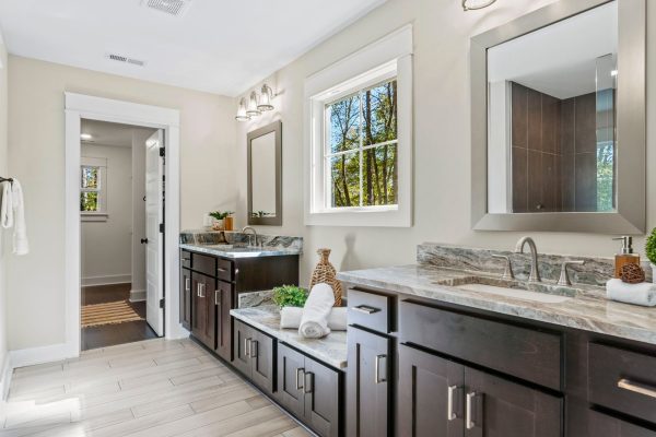 Primary bathroom of new build by Richmond Hill Design-Build