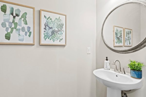 Powder room of new build by Richmond Hill Design-Build