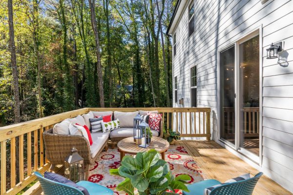 Back porch of new build by Richmond Hill Design-Build