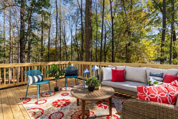 Back porch of new build by Richmond Hill Design-Build