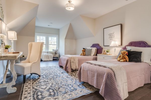 Secondary bedroom in new home built by Richmond Hill Design-Build