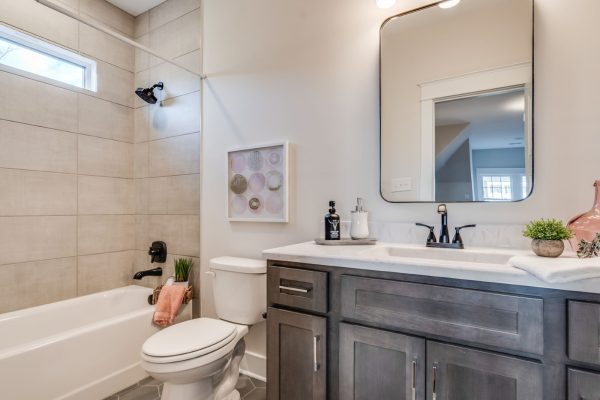 Secondary bathroom in new home built by Richmond Hill Design-Build