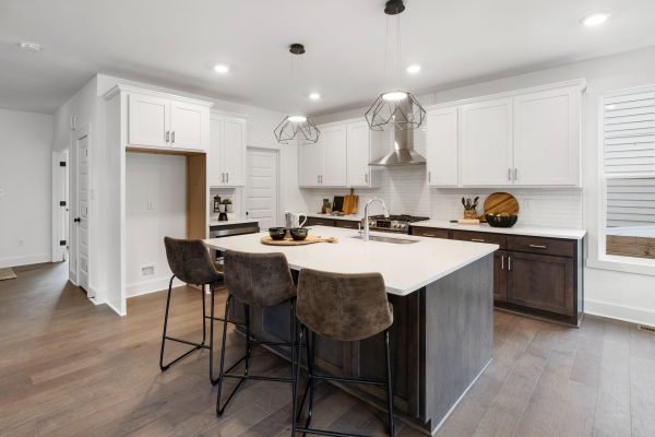 Kitchen with island in new home built by Richmond Hill Design-Build