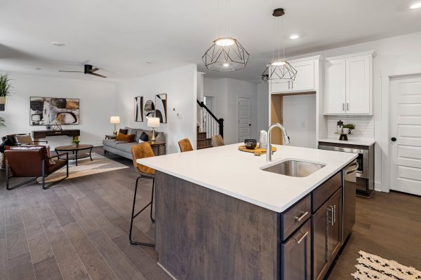 Kitchen with island in new home built by Richmond Hill Design-Build