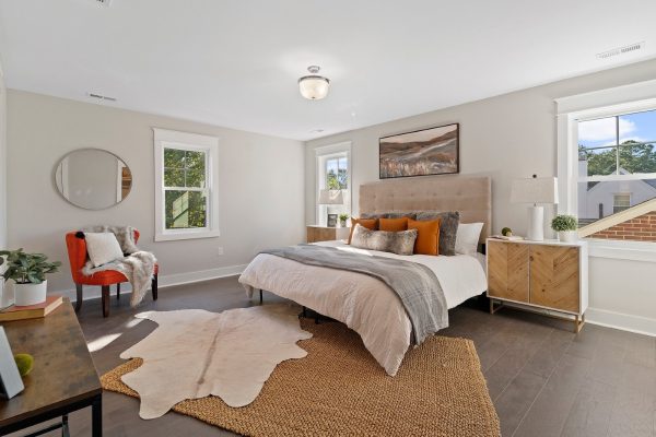 Primary bedroom in whole house remodel by Richmond Hill Design-Build