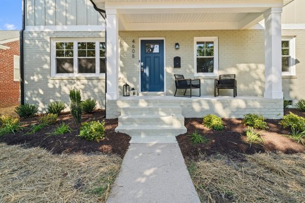 Front porch of whole house remodel by Richmond Hill Design-Build