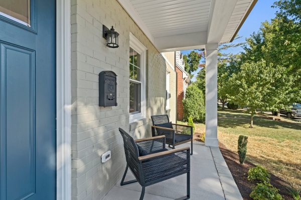 Front porch of whole house remodel by Richmond Hill Design-Build