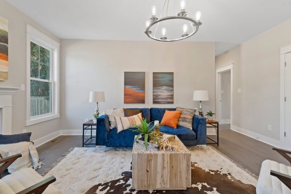 Family room of whole house remodel by Richmond Hill Design-Build