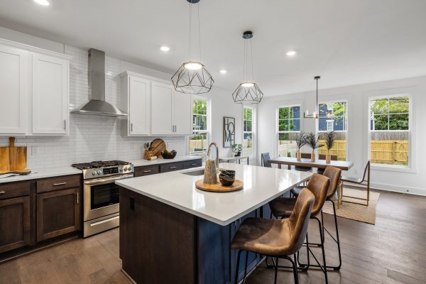 Kitchen with island in new home built by Richmond Hill Design-Build