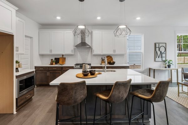 Kitchen with island in new home built by Richmond Hill Design-Build