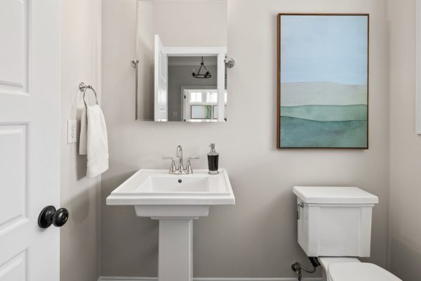 Powder room of stunning new build by Richmond Hill Design-Build