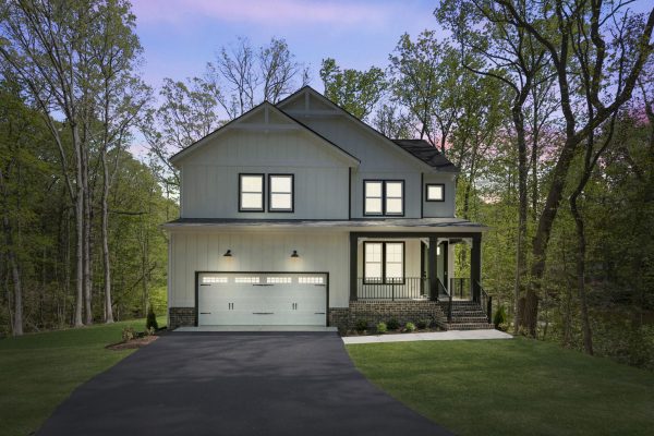 Stunning night shot of new home built by Richmond Hill Design-Build