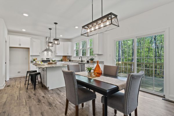 Breakfast area and kitchen of new home built by Richmond Hill Design-Build