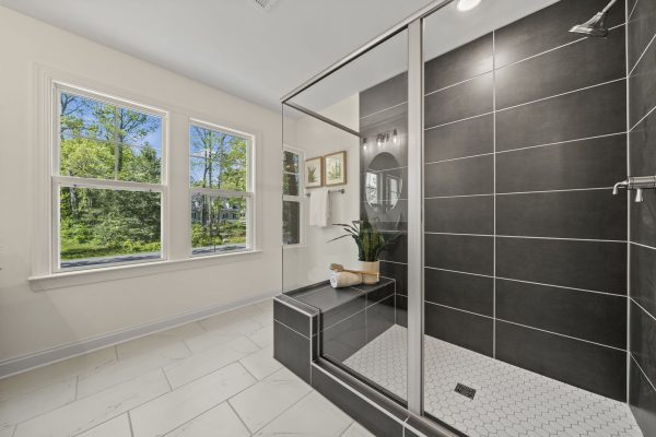 Primary bathroom of new home built by Richmond Hill Design-Build
