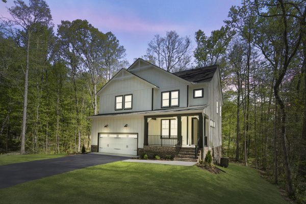 Stunning night shot of new home built by Richmond Hill Design-Build