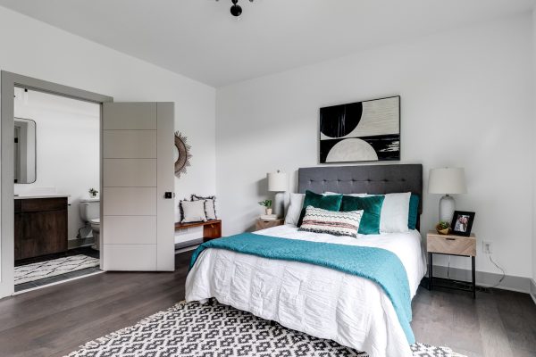 First floor bedroom of new home by Richmond Hill Design-Build