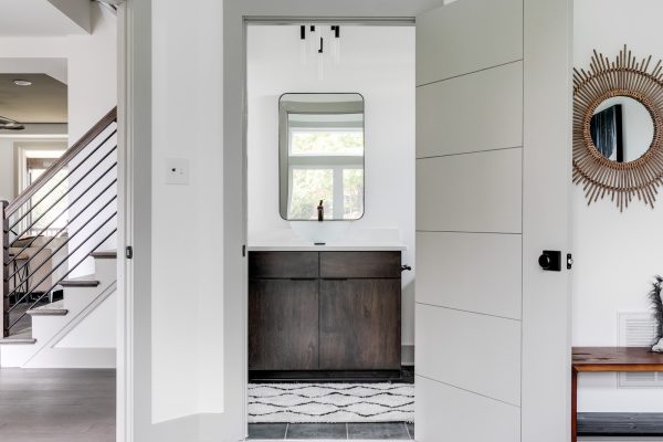 First floor bathroom of new home by Richmond Hill Design-Build