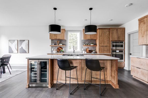 Island in kitchen of new home by Richmond Hill Design-Build