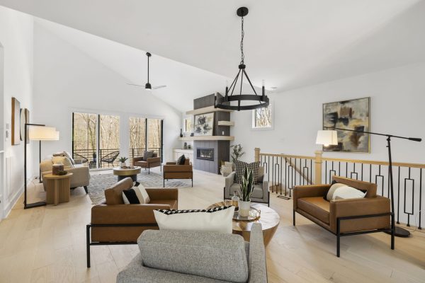 Family room of new home built by Richmond Hill Design-Build