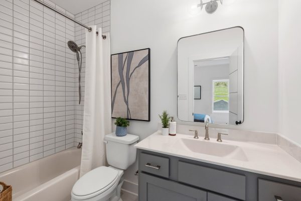 Secondary bathroom of new home built by Richmond Hill Design-Build