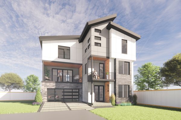 Rendering of new, modern home to be built by Richmond Hill Design-Build